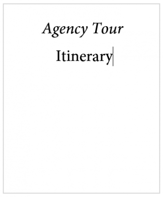 USP Agency Tour Itinerary